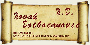 Novak Dolbočanović vizit kartica